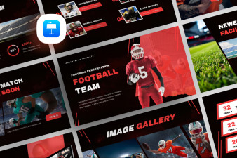 Dark Modern Football Team Keynote Template
